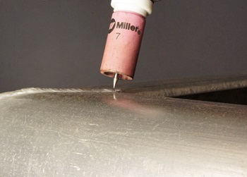 Tig welding action shot